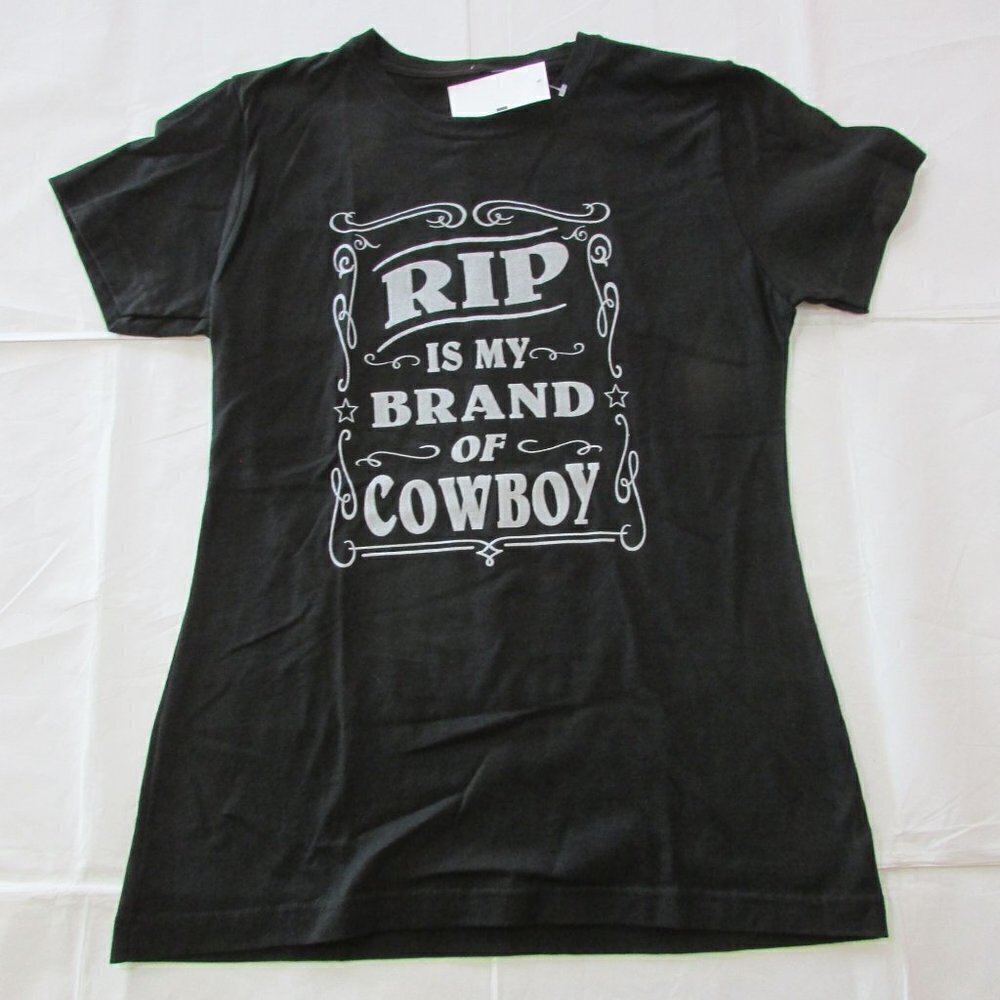 Yellowstone Paramount Women's Short Sleeve Rip Is my Brand Of Cowboy T-shirt Bla